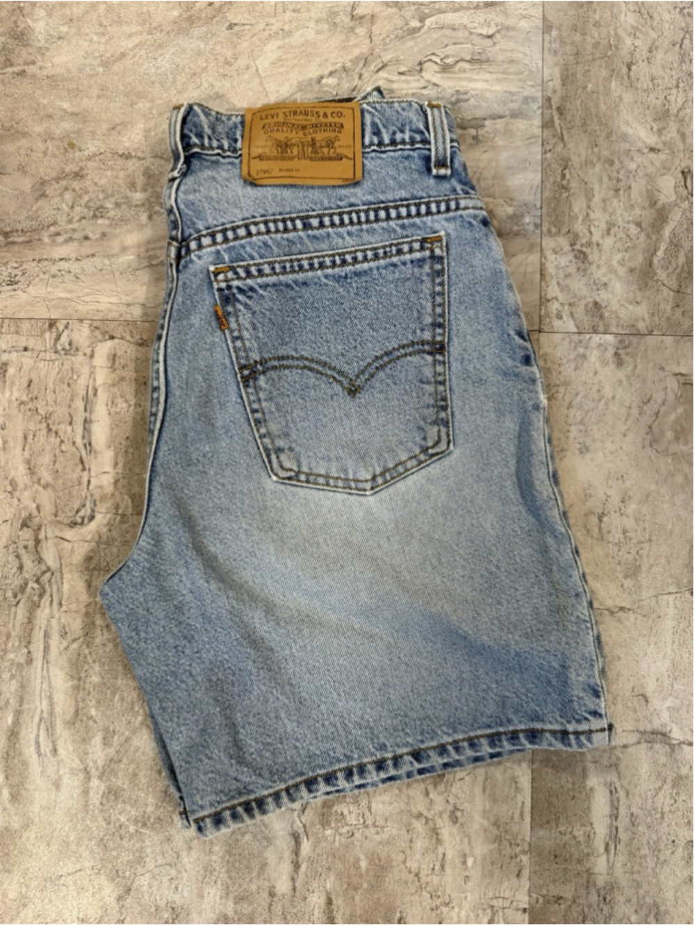 Vintage ‘97 Levi’s Orange Tab Jean Shorts 950 Relaxed Fit High Rise Sz 32 USA